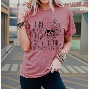 Women’s Novelty T Murder Show Funny Skull T